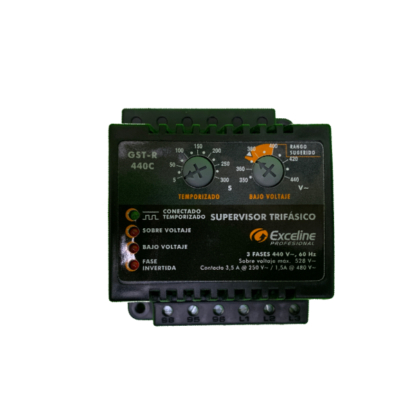 Supervisor de Voltaje Trifásico 220v (GST-R), Exceline - Image 2